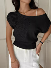 Flower One Shoulder Sweater STYLE SOURCE