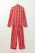 Christmas Plaid Contrast Trim Pajama Set STYLE SOURCE