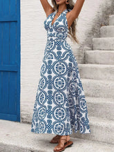 Printed Halter Neck Maxi Dress STYLE SOURCE