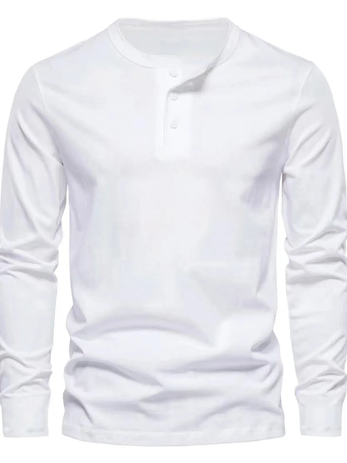 Men's Full Size Button Detail Long Sleeve Henley T-Shirt Plus Size STYLE SOURCE