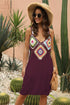 Geometric V-Neck Spaghetti Strap Cover Up Dress STYLE SOURCE