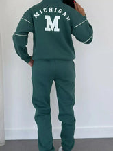 Full Size Striped Quarter Zip Top and Pants Set Plus Size STYLE SOURCE