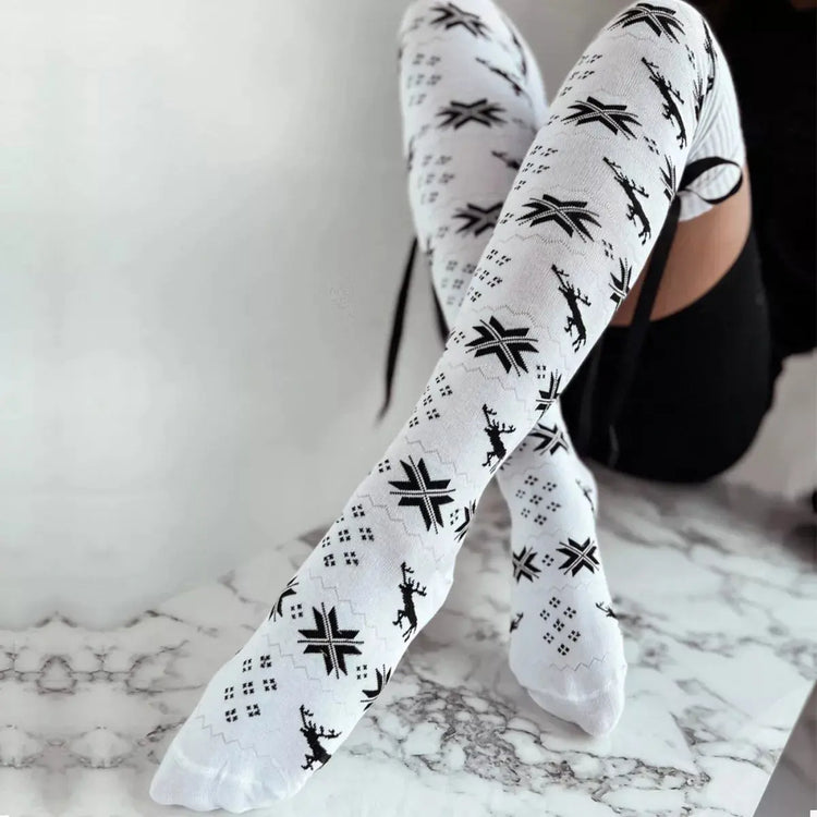 Christmas Bow Knee-High Socks STYLE SOURCE