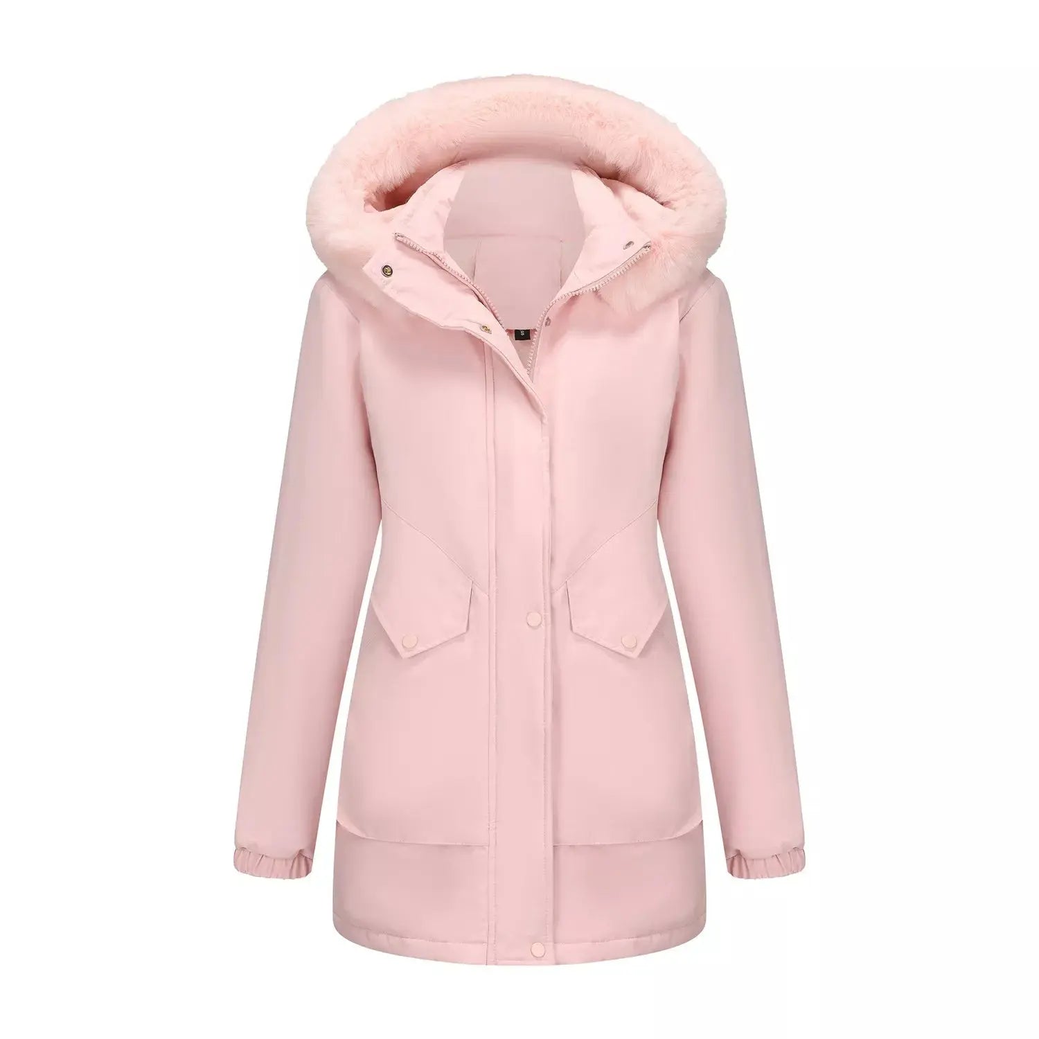 Full Size Fur Hooded Warm Winter Parka Outerwear Plus Size STYLE SOURCE