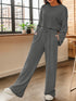 Ribbed Round Neck Top and Drawstring Pants Set STYLE SOURCE