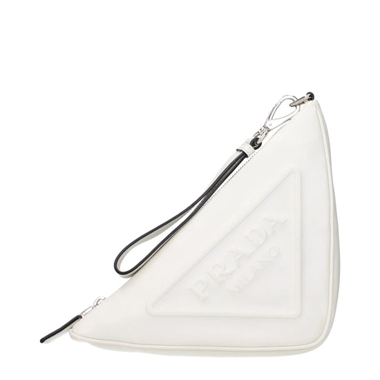 Prada White Leather Clutch Bag STYLE SOURCE