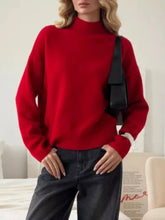 Mock Neck Dropped Shoulder Sweater STYLE SOURCE