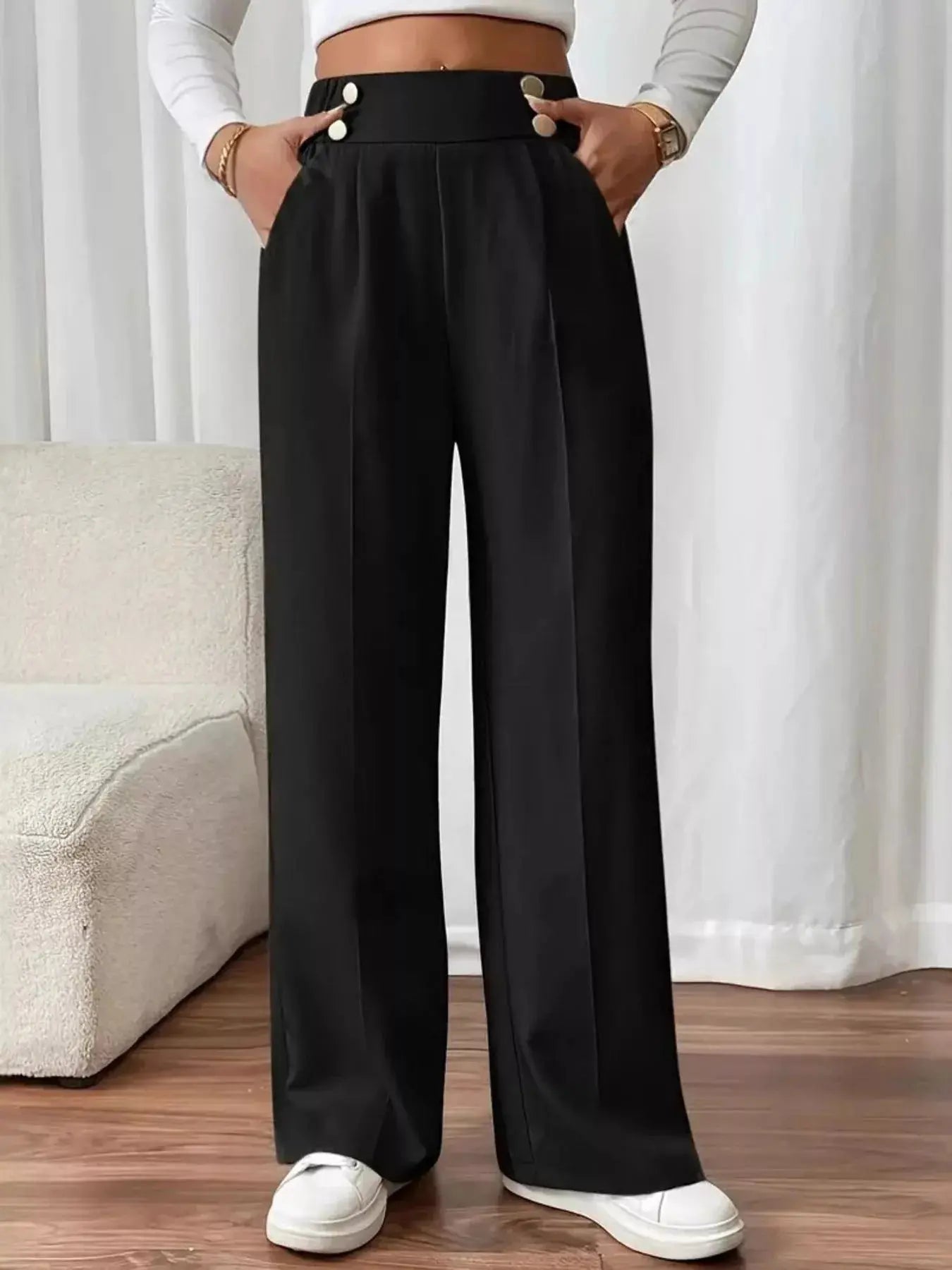 Full Size High-Waisted Wide-Leg Pants Plus Size STYLE SOURCE