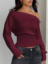 One Shoulder Cropped Sweater STYLE SOURCE