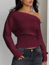 One Shoulder Cropped Sweater STYLE SOURCE