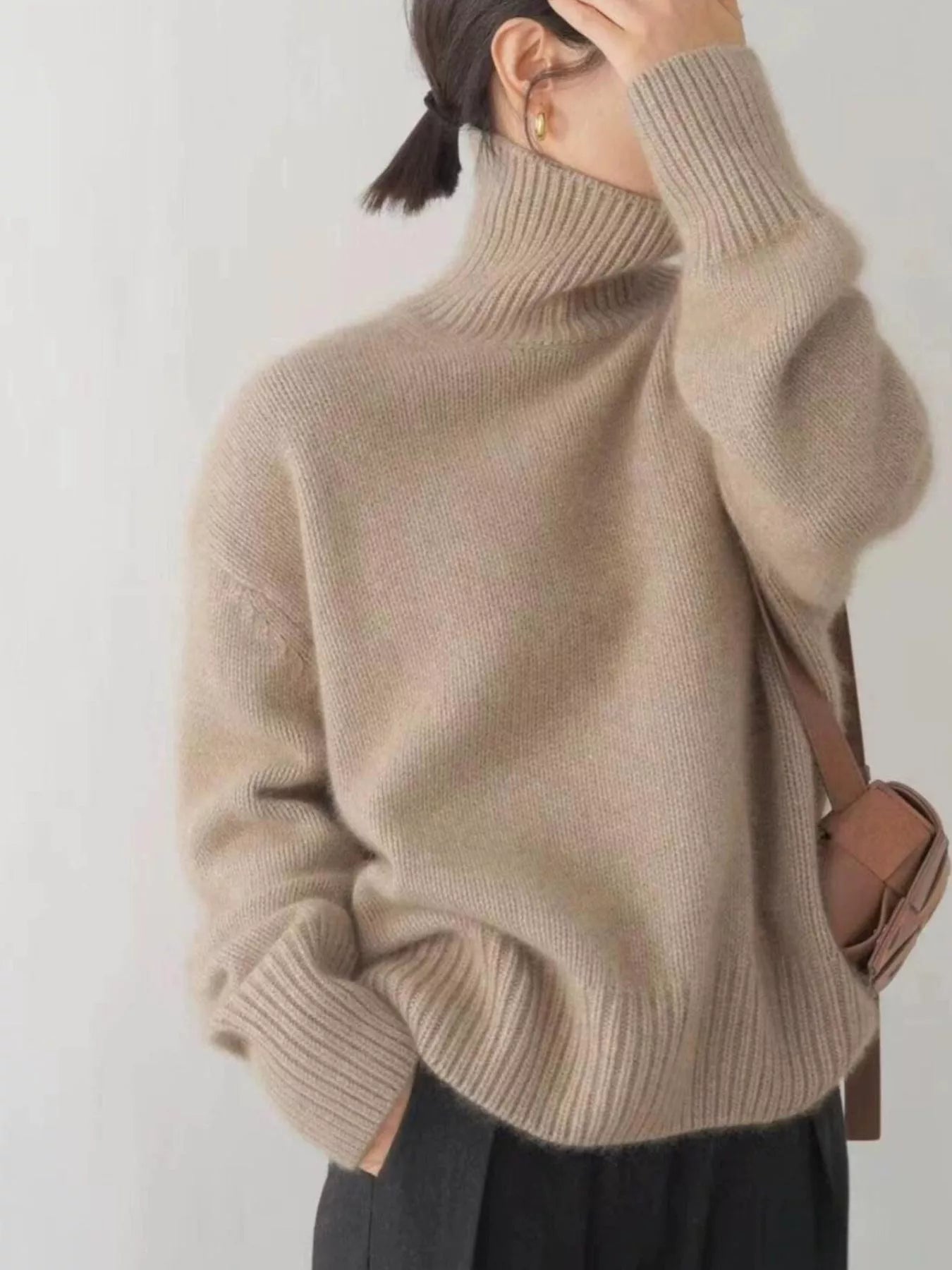Turtleneck Dropped Shoulder Sweater STYLE SOURCE