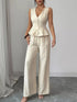 Sleeveless Peplum Top and Wide Leg Pants Set STYLE SOURCE