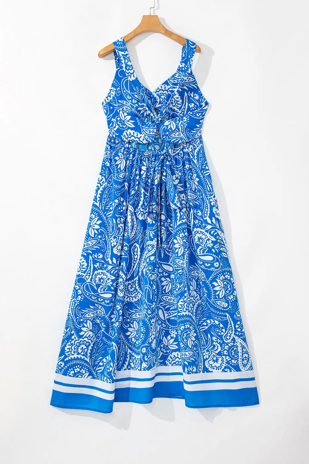 Rose Floral V Neck Crisscross Backless Maxi Dress STYLE SOURCE