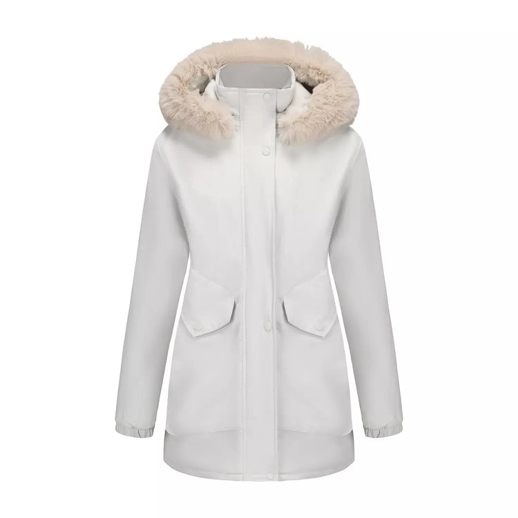 Full Size Fur Hooded Warm Winter Parka Outerwear Plus Size STYLE SOURCE