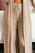 Open Front Long Sleeve Cardigan and Pants Lounge Set STYLE SOURCE