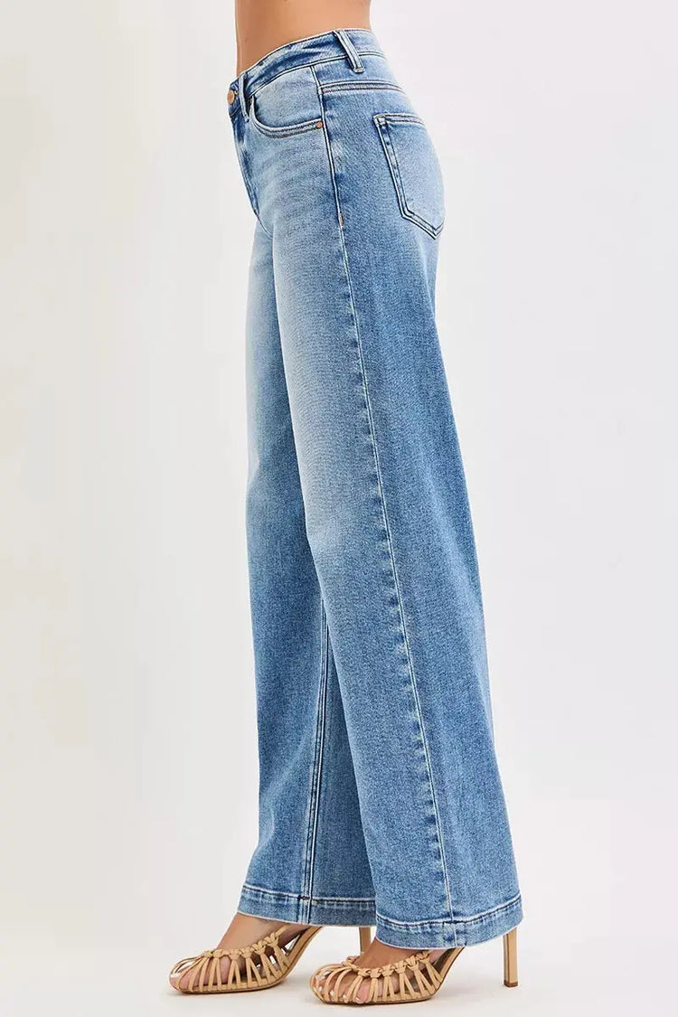 RISEN High Rise Wide Baggy Jeans STYLE SOURCE