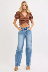 RISEN High Rise Wide Baggy Jeans STYLE SOURCE