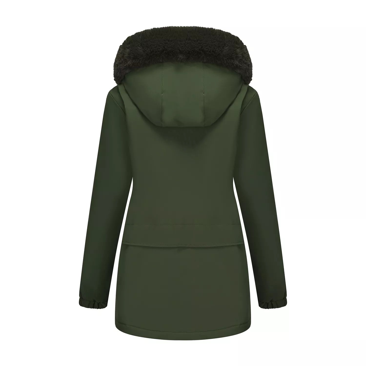 Full Size Fur Hooded Warm Winter Parka Outerwear Plus Size STYLE SOURCE