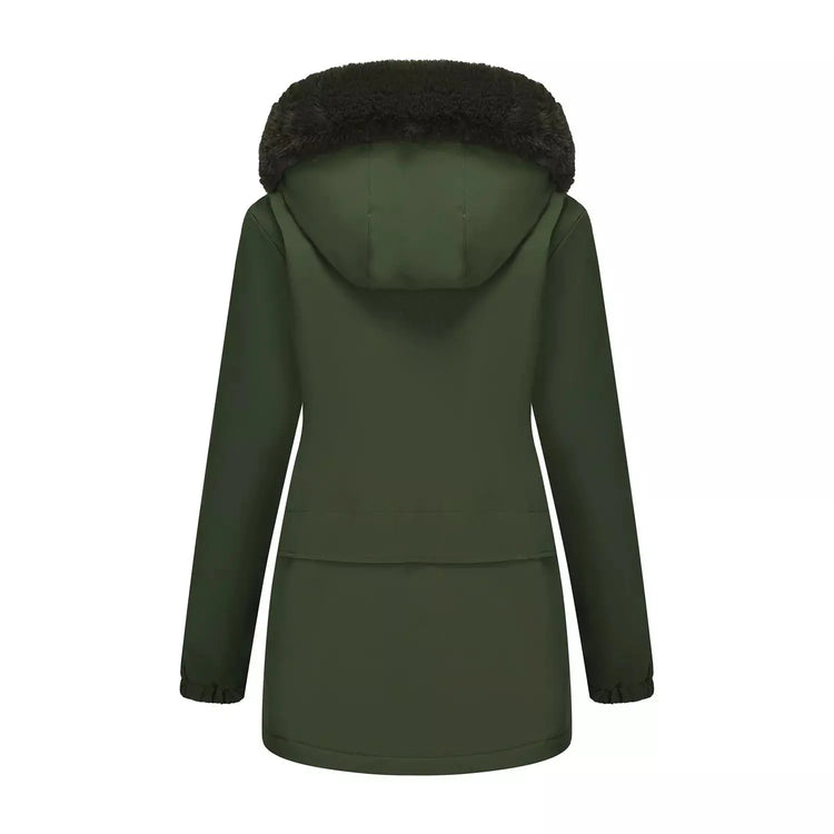 Full Size Fur Hooded Warm Winter Parka Outerwear Plus Size STYLE SOURCE