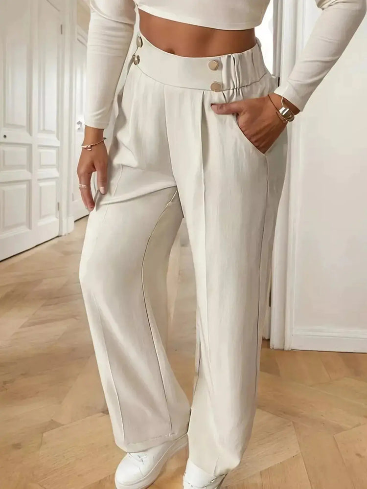 Full Size High-Waisted Wide-Leg Pants Plus Size STYLE SOURCE