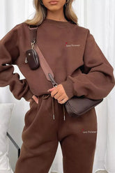 Round Neck Sweatshirt and Joggers Set STYLE SOURCE
