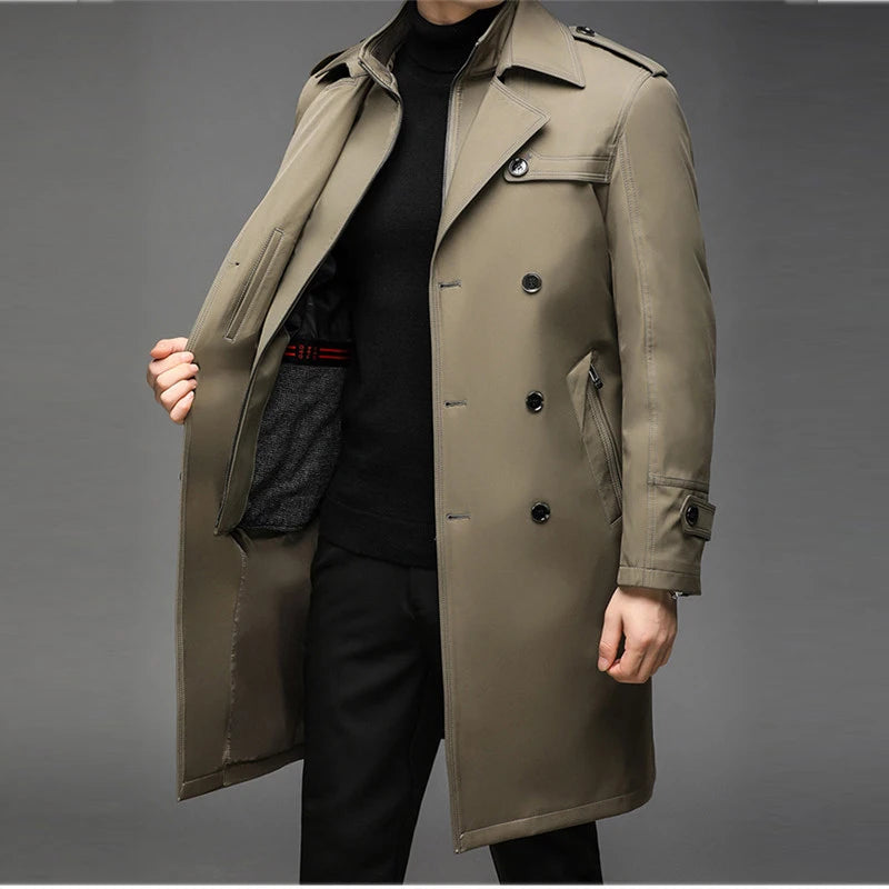 New Trench Coat Men Long Liner Detachable STYLE SOURCE