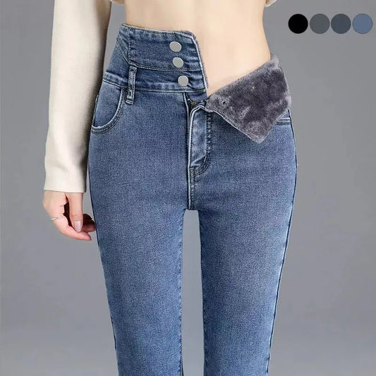 Thermal Winter Thick Fleece High-waist Warm Skinny Jeans STYLE SOURCE