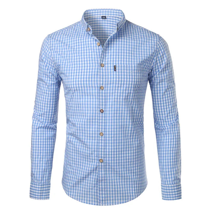 Mens Plaid Cotton Casual Dress Shirts Slim Fit Long Sleeve Button Down STYLE SOURCE