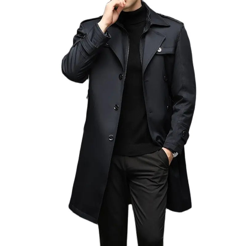 New Trench Coat Men Long Liner Detachable STYLE SOURCE