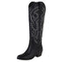 Hot Plus Size 45 Women's Embroidered Western Knee High Boots STYLE SOURCE