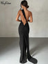 Backless Adjustable Scarf Loop Ruched Sexy Maxi Dress STYLE SOURCE