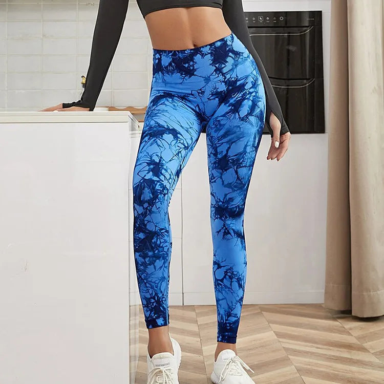 47 Color Marbling Tie-Dye Yoga Pants STYLE SOURCE