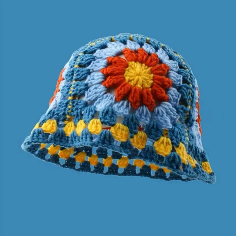 2023 Autumn New Crochet Hat Korean Handmade Bucket Hat STYLE SOURCE