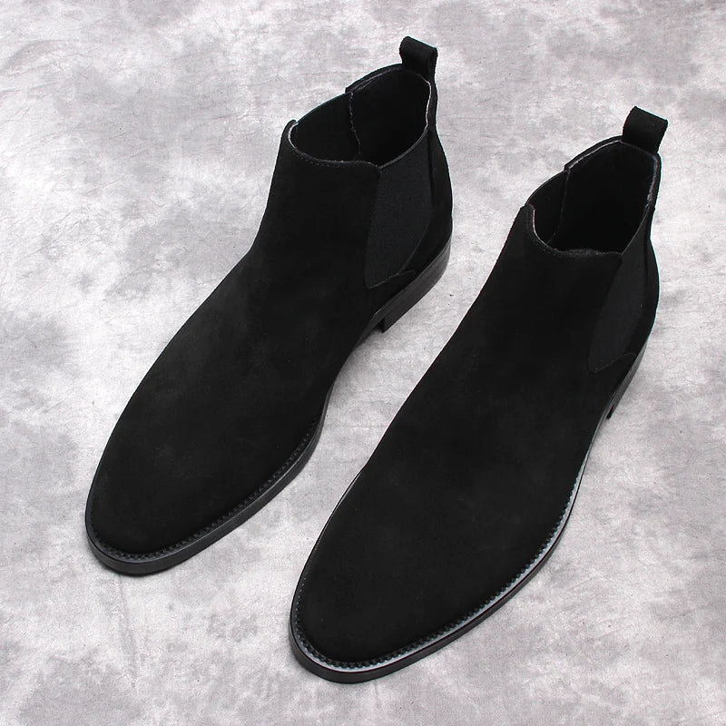 Fashion Genuine Leather Suede Men Ankle Boots STYLE SOURCE