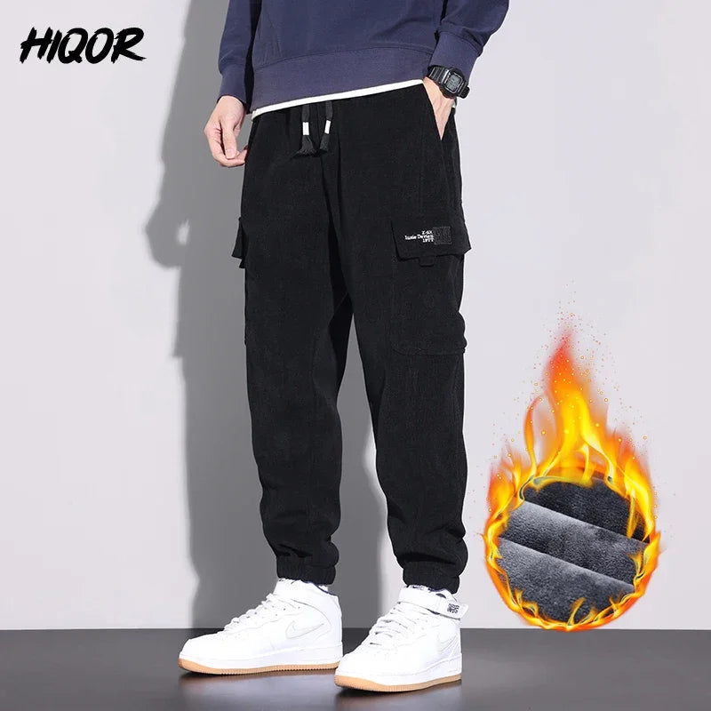 HIQOR Pants for Mens 2023 Winter Fleece Casual Pants STYLE SOURCE