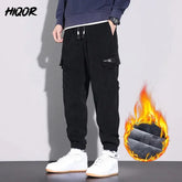 HIQOR Pants for Mens 2023 Winter Fleece Casual Pants STYLE SOURCE