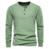 AIOPESON Waffle Henley T-Shirt Men Long Sleeve STYLE SOURCE