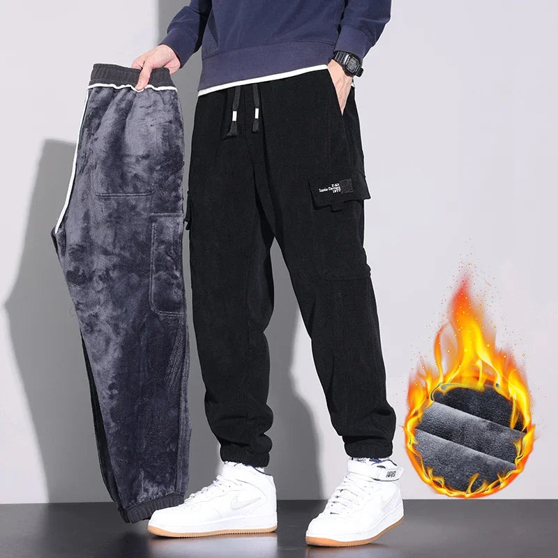 HIQOR Pants for Mens 2023 Winter Fleece Casual Pants STYLE SOURCE