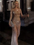 Tossy Glitter Female Cover up Maxi Dress Mesh See-Through Split Fashion STYLE SOURCE