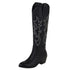 Hot Plus Size 45 Women's Embroidered Western Knee High Boots STYLE SOURCE