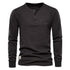 AIOPESON Waffle Henley T-Shirt Men Long Sleeve STYLE SOURCE