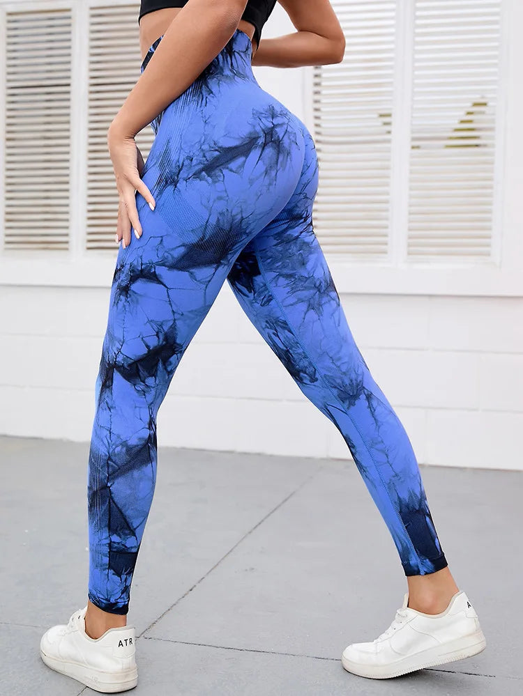 47 Color Marbling Tie-Dye Yoga Pants STYLE SOURCE