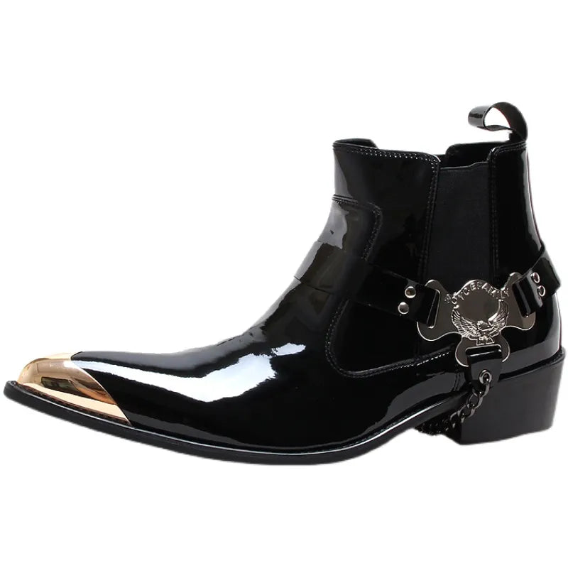 Punk Style Genuine Leather Men Ankle Boots STYLE SOURCE