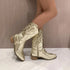 Cowboy Western Boots for Women Shiny Metallic Women STYLE SOURCE