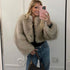 Women's Iconic Street Fashion Week Luxury Brand Gardient Cropped Faux Fur Coat for Winter 2023 STYLE SOURCE