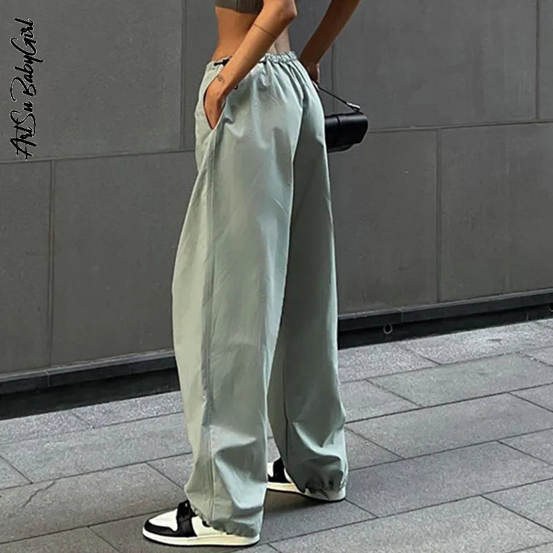 Cargo Pants Y2K Clothes Loose Drawstring Low Waist Joggers STYLE SOURCE