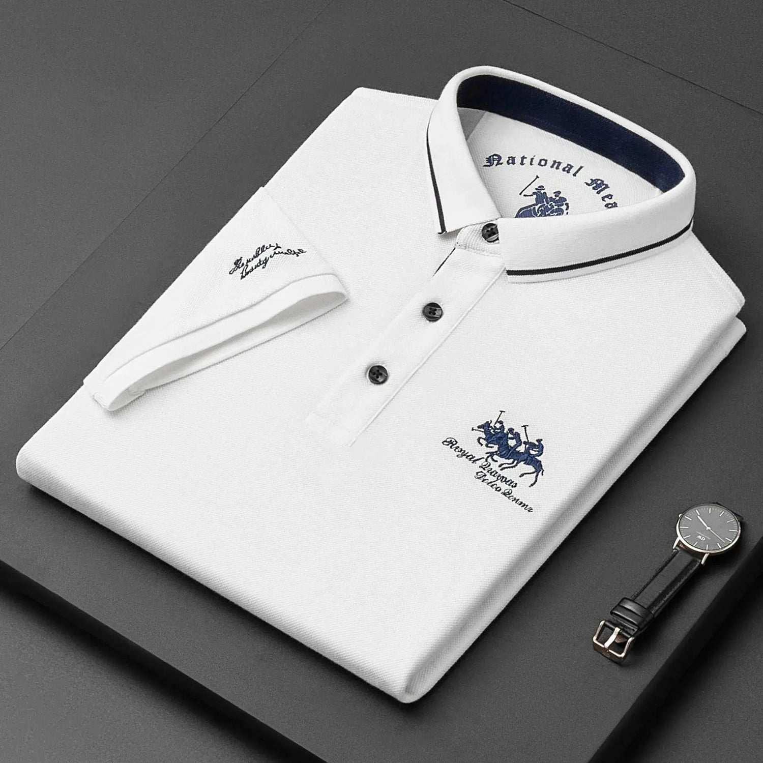 2023 New Embroidered Polo Shirt Men&