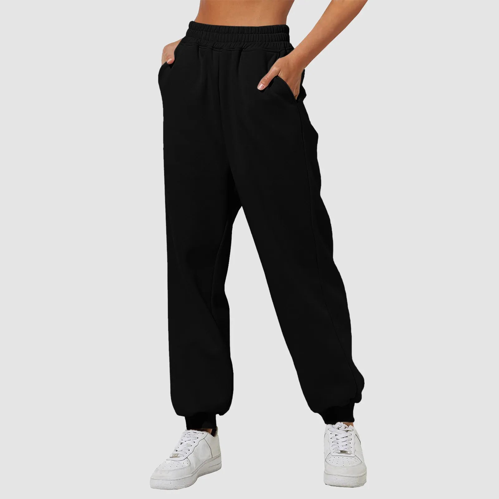 Wide Leg Pants For Women’S Fleece Plain Fitness Joggers STYLE SOURCE