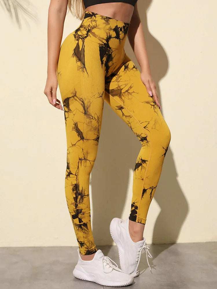 47 Color Marbling Tie-Dye Yoga Pants STYLE SOURCE