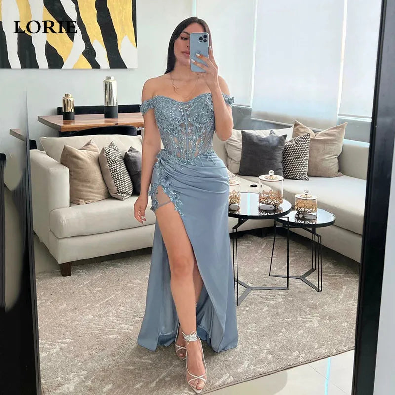 LORIE Nordic Blue Mermaid Evening Dresses STYLE SOURCE